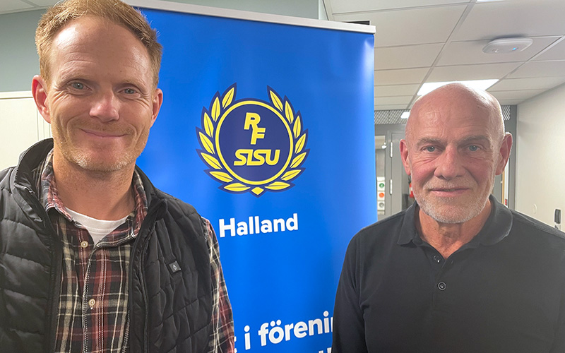 Michael Svensson och Kalle Ivarsson från Vinbergs IF.